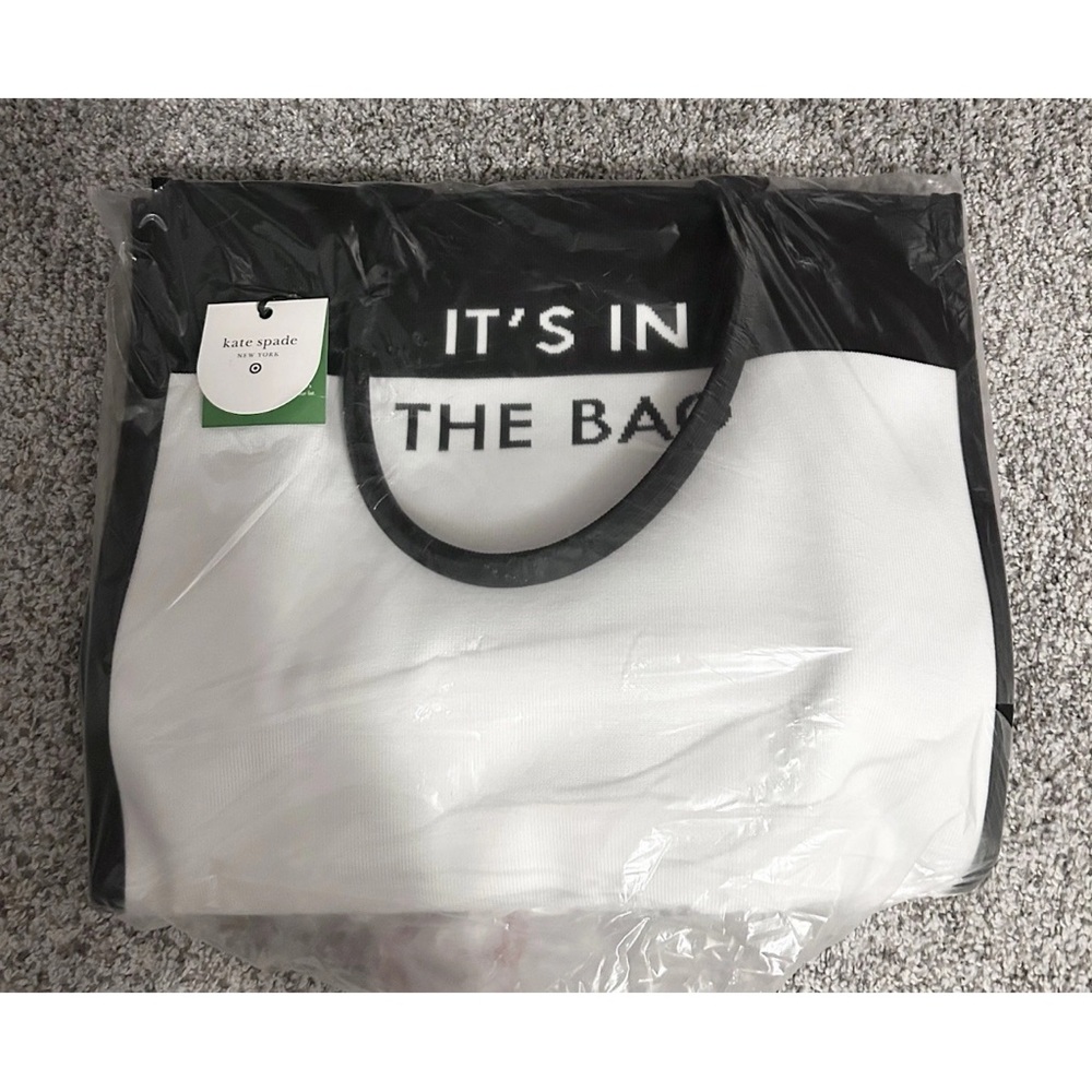 Kate Spade New York x Target Color Block Knit Tote “Its in the Bag” Black/White - Picture 7 of 8